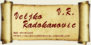 Veljko Radokanović vizit kartica